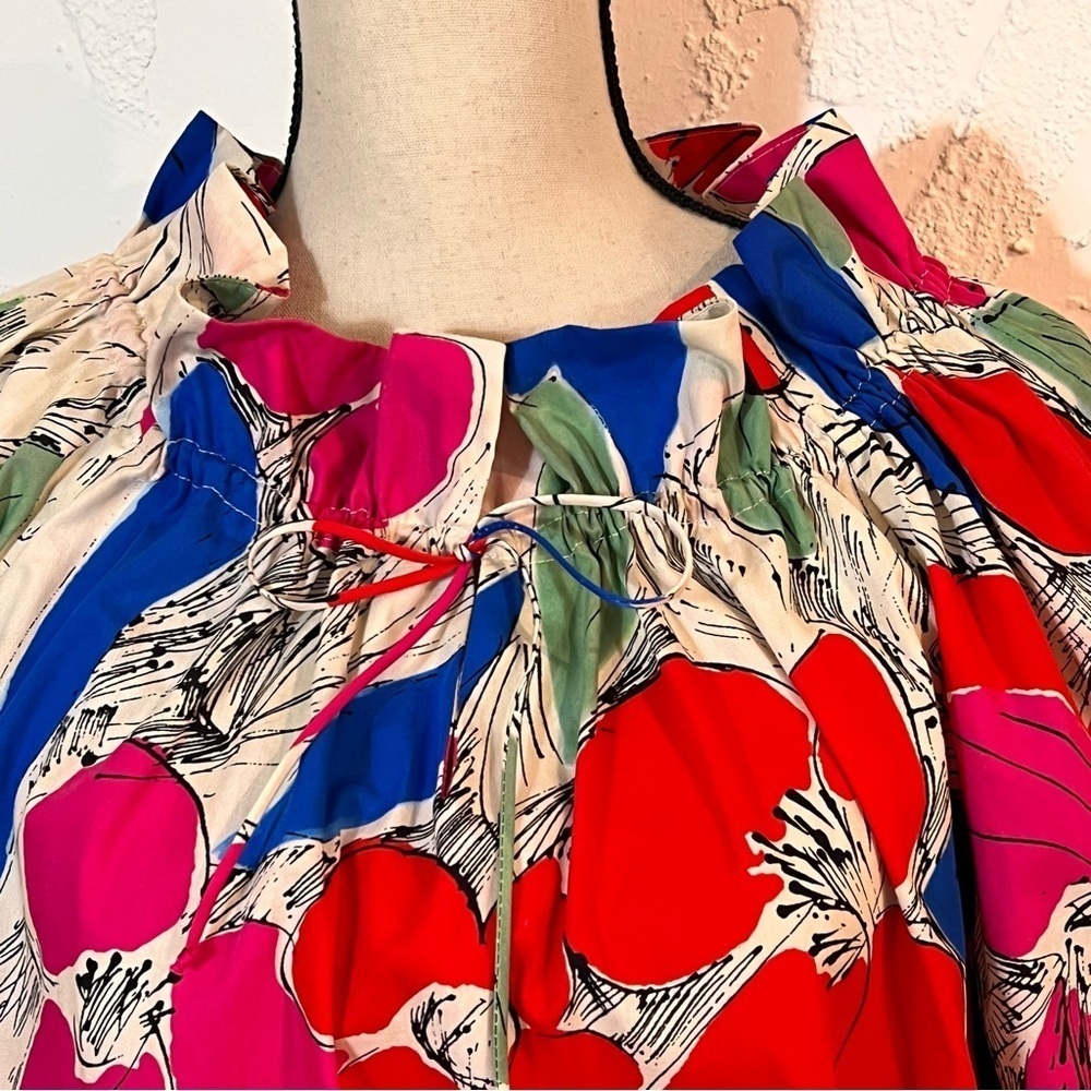 Sara Campbell Colorful Cotton Print Top Sz-XS - Picture 4 of 10